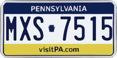 PA license plate MXS7515