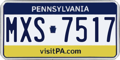 PA license plate MXS7517
