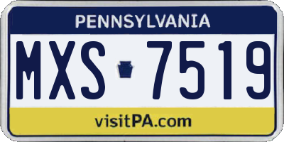 PA license plate MXS7519