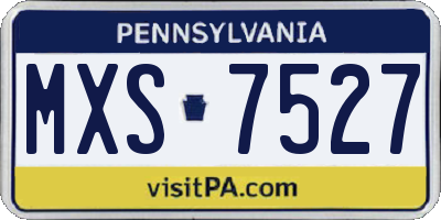 PA license plate MXS7527