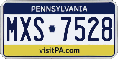 PA license plate MXS7528