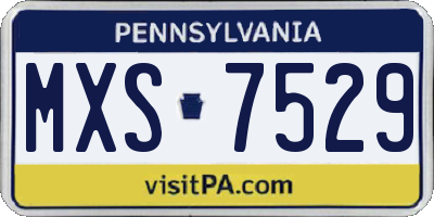 PA license plate MXS7529