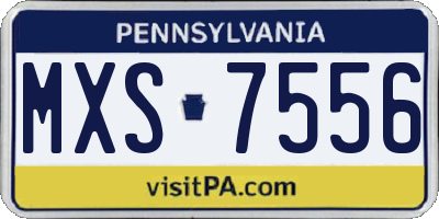 PA license plate MXS7556