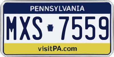 PA license plate MXS7559