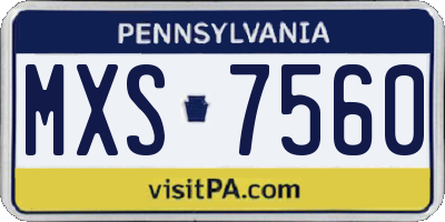 PA license plate MXS7560