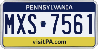 PA license plate MXS7561