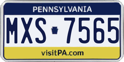 PA license plate MXS7565