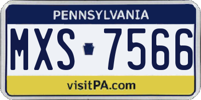 PA license plate MXS7566