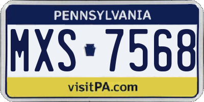 PA license plate MXS7568