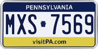 PA license plate MXS7569