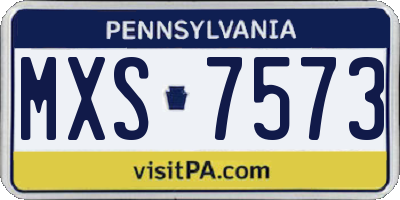 PA license plate MXS7573