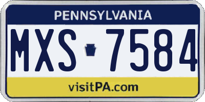 PA license plate MXS7584