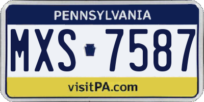 PA license plate MXS7587