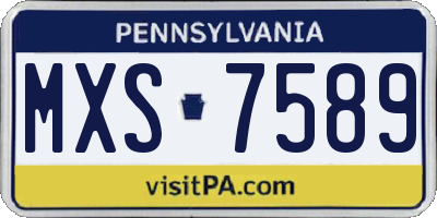 PA license plate MXS7589
