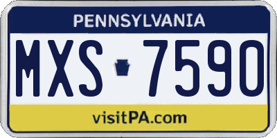 PA license plate MXS7590