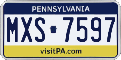 PA license plate MXS7597