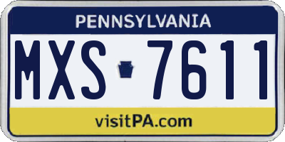 PA license plate MXS7611