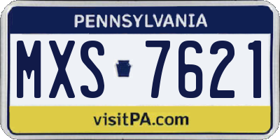 PA license plate MXS7621