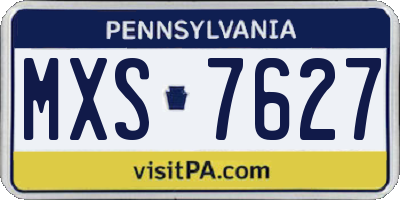 PA license plate MXS7627