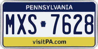 PA license plate MXS7628