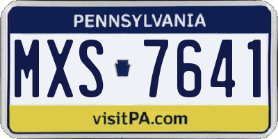 PA license plate MXS7641