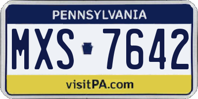 PA license plate MXS7642