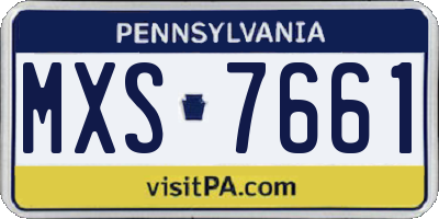 PA license plate MXS7661