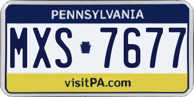 PA license plate MXS7677