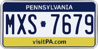 PA license plate MXS7679