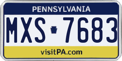 PA license plate MXS7683