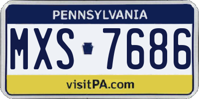 PA license plate MXS7686