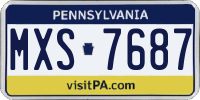 PA license plate MXS7687