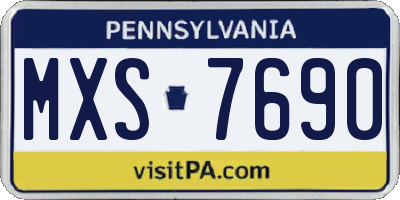 PA license plate MXS7690