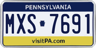PA license plate MXS7691