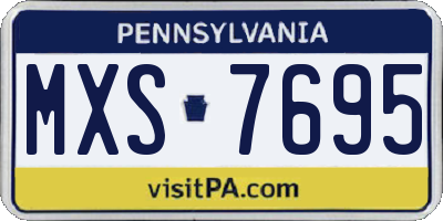 PA license plate MXS7695