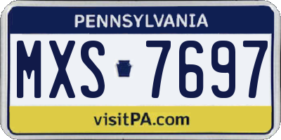 PA license plate MXS7697