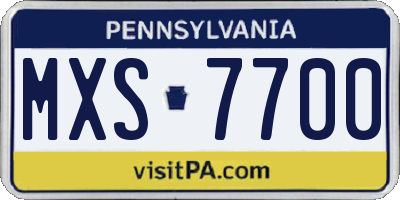 PA license plate MXS7700