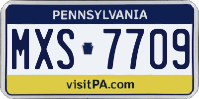PA license plate MXS7709