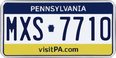 PA license plate MXS7710