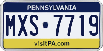 PA license plate MXS7719
