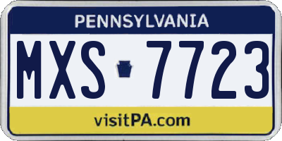 PA license plate MXS7723