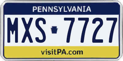 PA license plate MXS7727