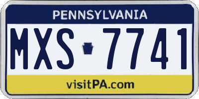 PA license plate MXS7741