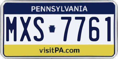 PA license plate MXS7761