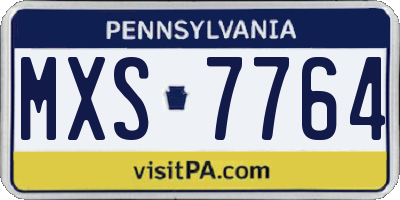 PA license plate MXS7764