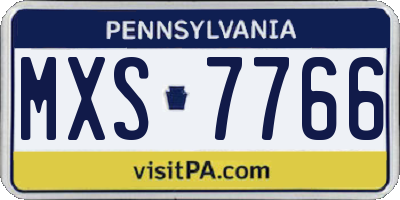 PA license plate MXS7766