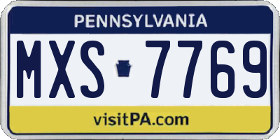 PA license plate MXS7769