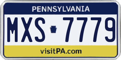 PA license plate MXS7779