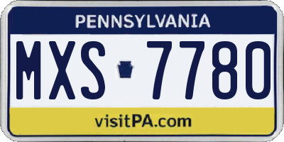 PA license plate MXS7780