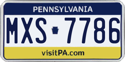 PA license plate MXS7786